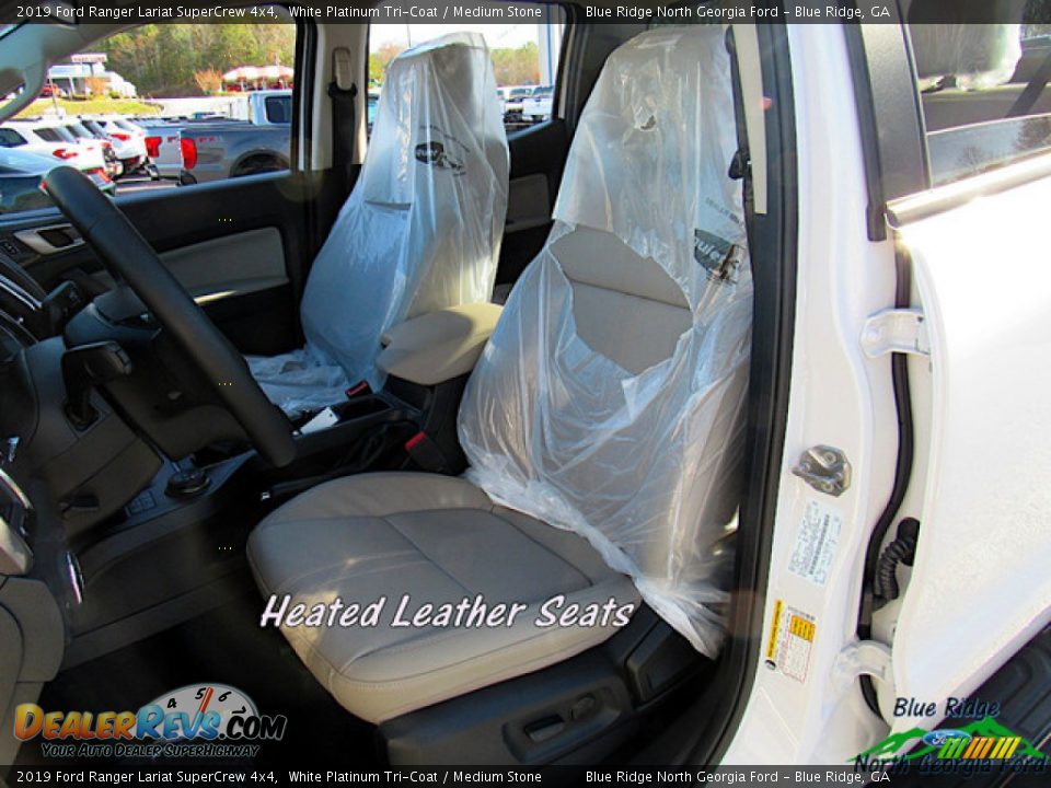 2019 Ford Ranger Lariat SuperCrew 4x4 White Platinum Tri-Coat / Medium Stone Photo #10