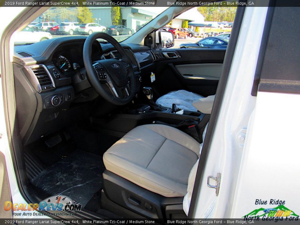 2019 Ford Ranger Lariat SuperCrew 4x4 White Platinum Tri-Coat / Medium Stone Photo #24