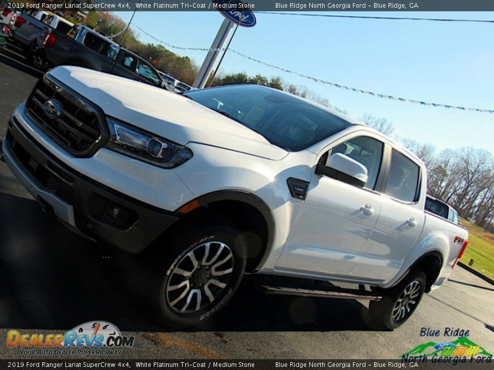 2019 Ford Ranger Lariat SuperCrew 4x4 White Platinum Tri-Coat / Medium Stone Photo #27