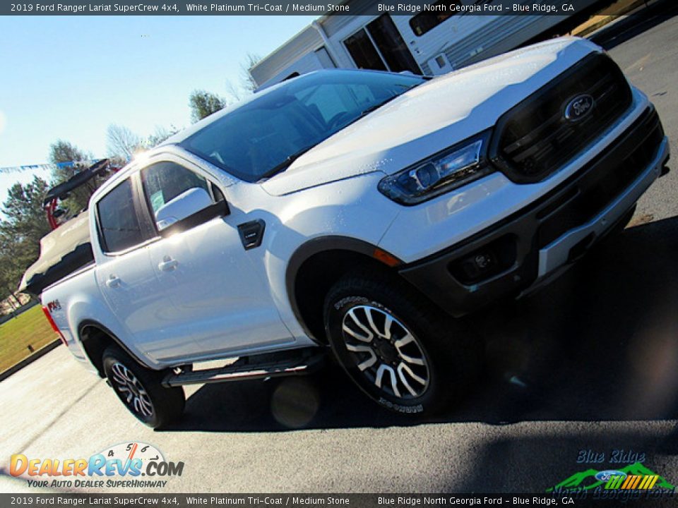 2019 Ford Ranger Lariat SuperCrew 4x4 White Platinum Tri-Coat / Medium Stone Photo #28