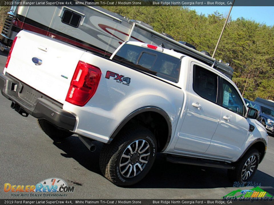 2019 Ford Ranger Lariat SuperCrew 4x4 White Platinum Tri-Coat / Medium Stone Photo #29