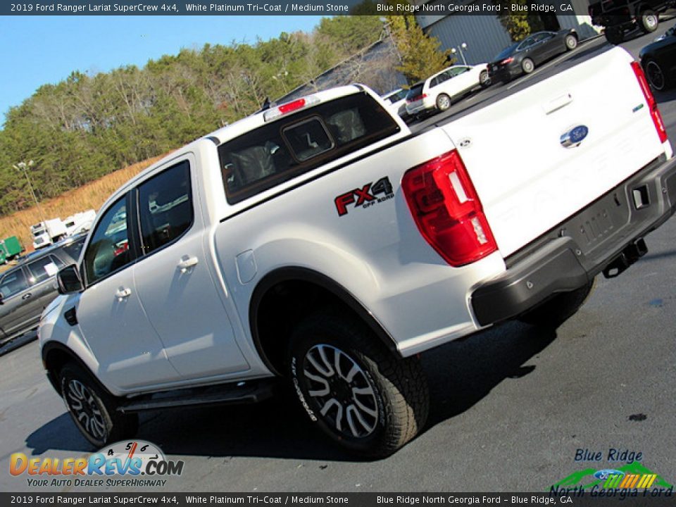 2019 Ford Ranger Lariat SuperCrew 4x4 White Platinum Tri-Coat / Medium Stone Photo #30