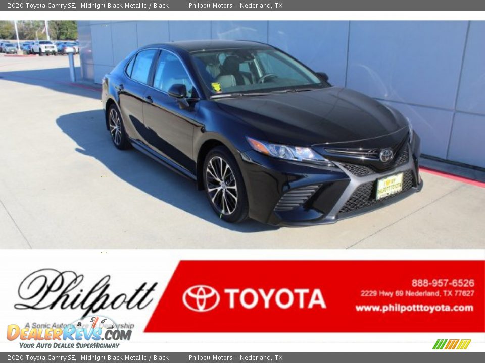 2020 Toyota Camry SE Midnight Black Metallic / Black Photo #1