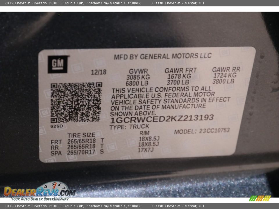 2019 Chevrolet Silverado 1500 LT Double Cab Shadow Gray Metallic / Jet Black Photo #22