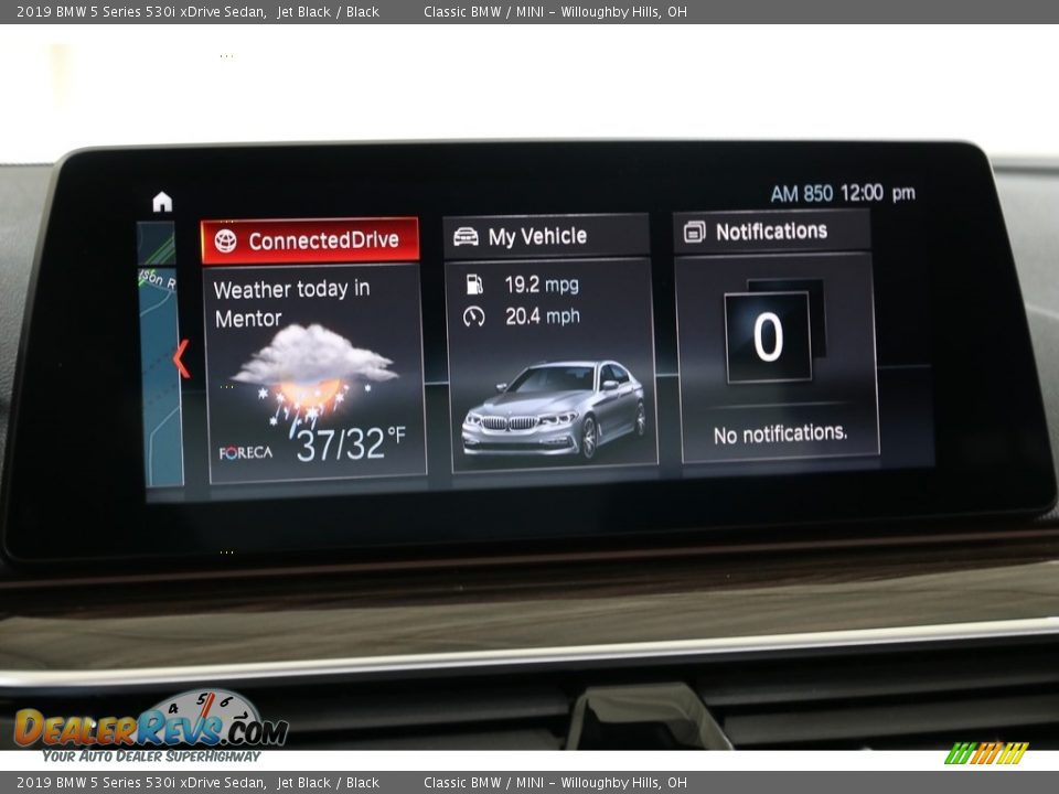 2019 BMW 5 Series 530i xDrive Sedan Jet Black / Black Photo #13