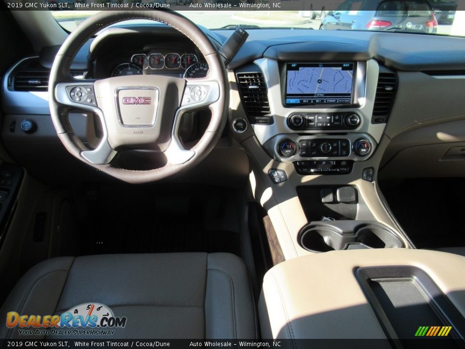 2019 GMC Yukon SLT White Frost Tintcoat / Cocoa/Dune Photo #14
