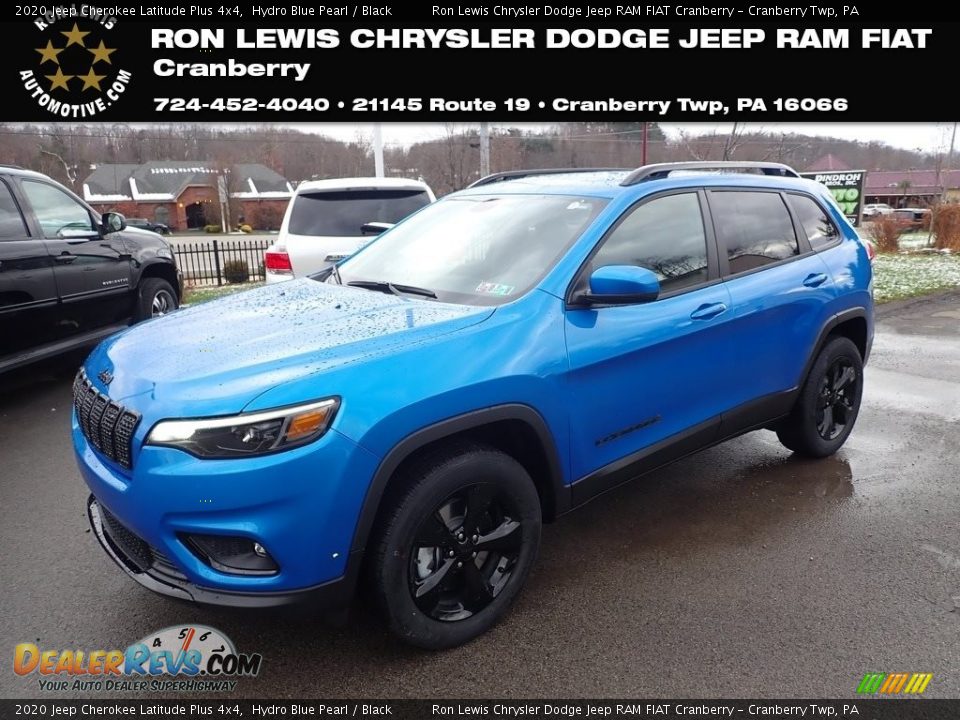 2020 Jeep Cherokee Latitude Plus 4x4 Hydro Blue Pearl / Black Photo #1