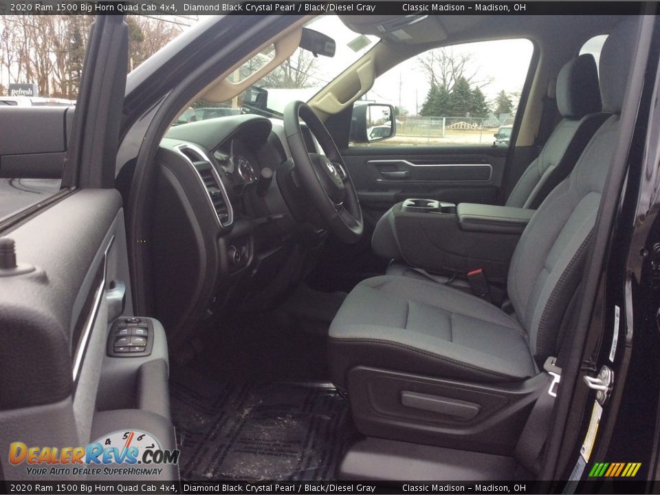 2020 Ram 1500 Big Horn Quad Cab 4x4 Diamond Black Crystal Pearl / Black/Diesel Gray Photo #12