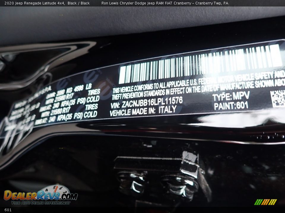 Jeep Color Code 601 Black