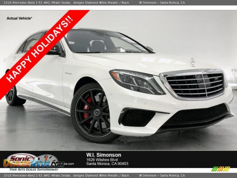 2016 Mercedes-Benz S 63 AMG 4Matic Sedan designo Diamond White Metallic / Black Photo #1