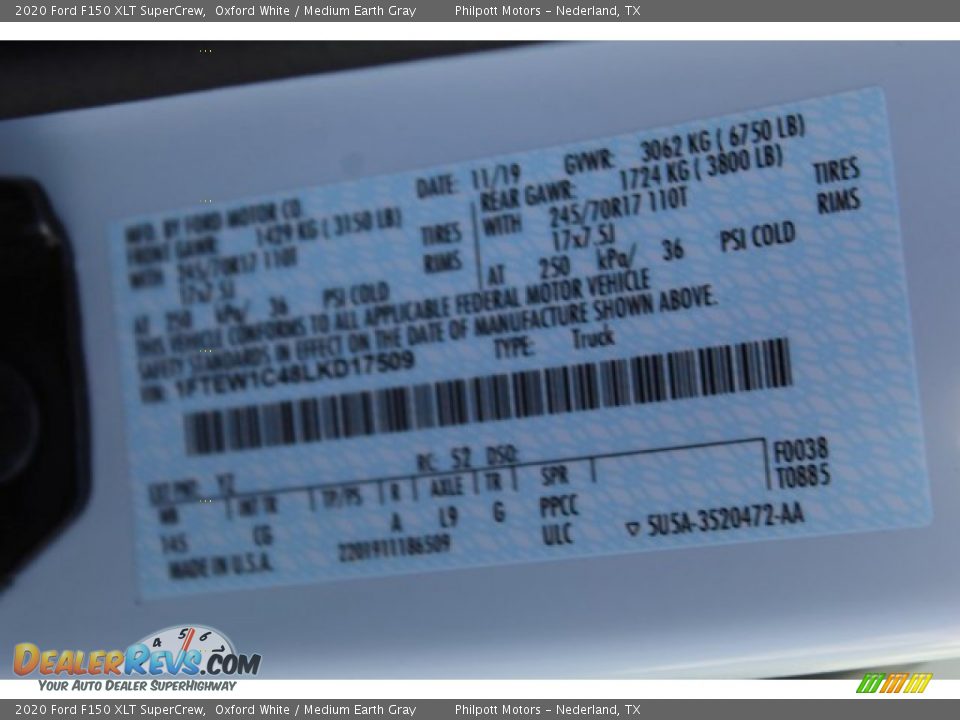 2020 Ford F150 XLT SuperCrew Oxford White / Medium Earth Gray Photo #22