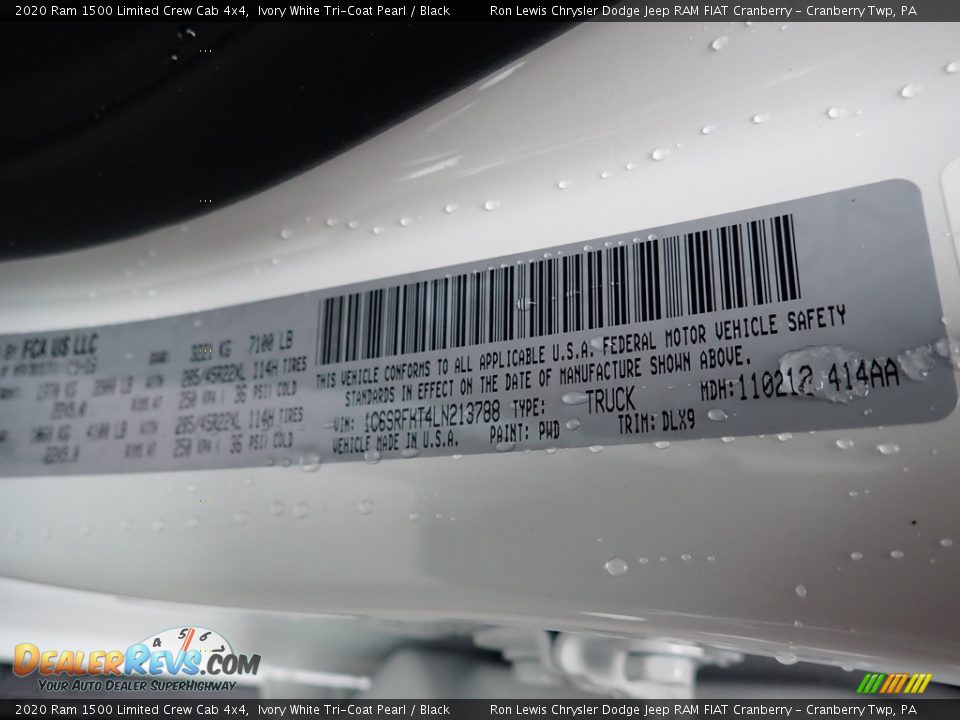 2020 Ram 1500 Limited Crew Cab 4x4 Ivory White Tri-Coat Pearl / Black Photo #15
