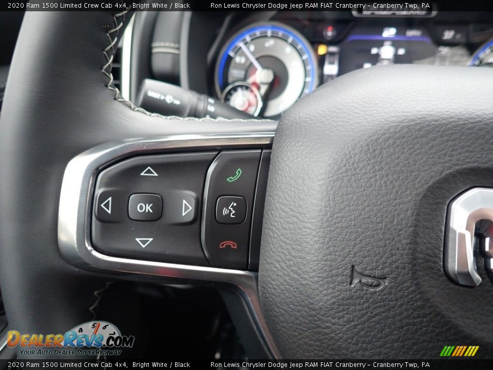 2020 Ram 1500 Limited Crew Cab 4x4 Bright White / Black Photo #19