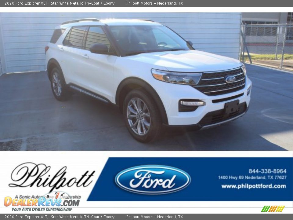 2020 Ford Explorer XLT Star White Metallic Tri-Coat / Ebony Photo #1