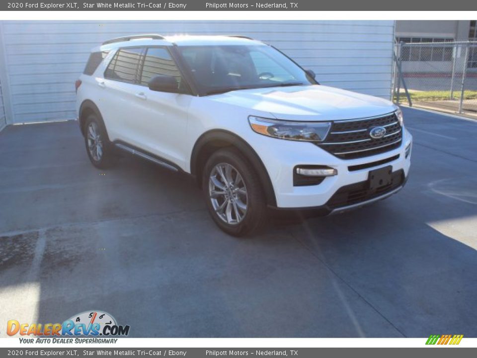 2020 Ford Explorer XLT Star White Metallic Tri-Coat / Ebony Photo #2