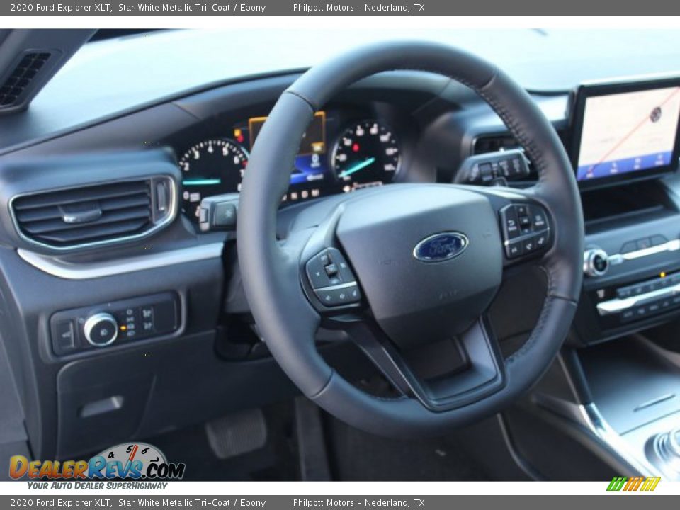 2020 Ford Explorer XLT Star White Metallic Tri-Coat / Ebony Photo #13