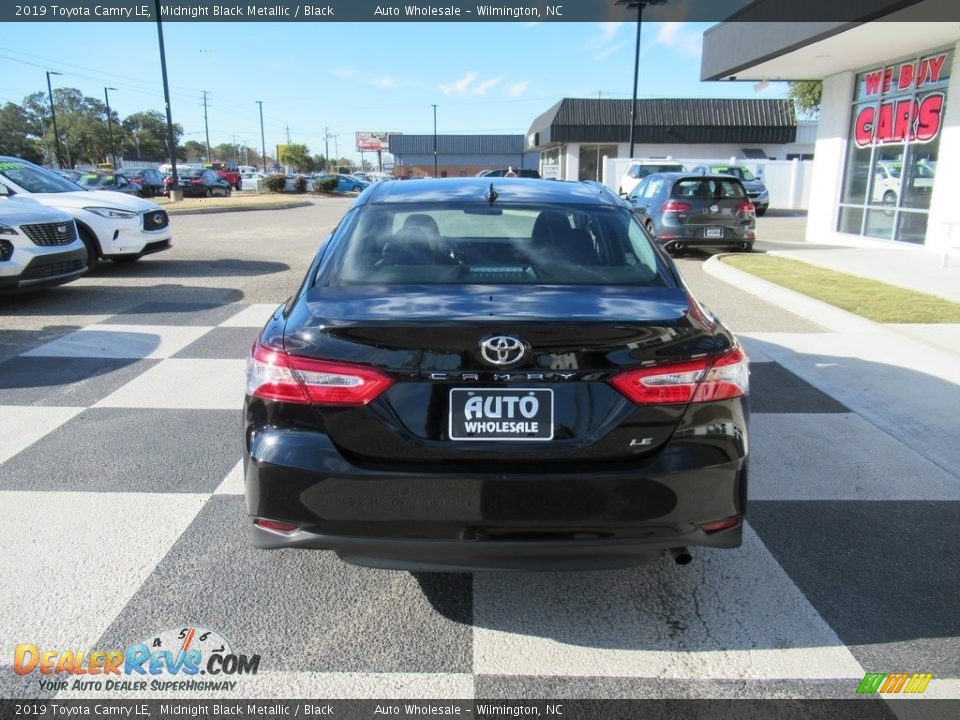 2019 Toyota Camry LE Midnight Black Metallic / Black Photo #4