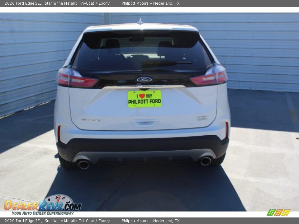 2020 Ford Edge SEL Star White Metallic Tri-Coat / Ebony Photo #8