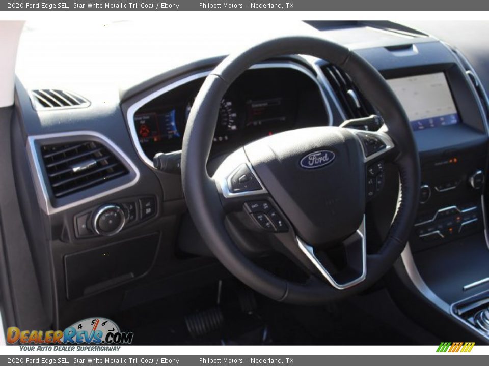 2020 Ford Edge SEL Star White Metallic Tri-Coat / Ebony Photo #14