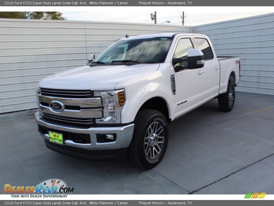 2019 Ford F250 Super Duty Lariat Crew Cab 4x4 White Platinum / Camel Photo #4