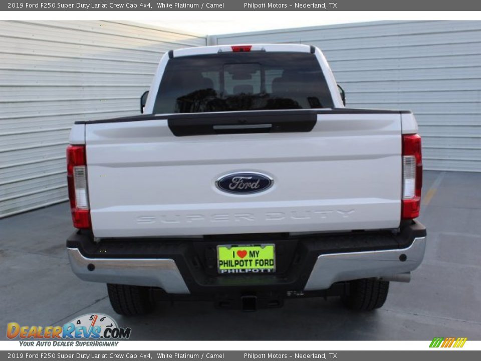 2019 Ford F250 Super Duty Lariat Crew Cab 4x4 White Platinum / Camel Photo #7