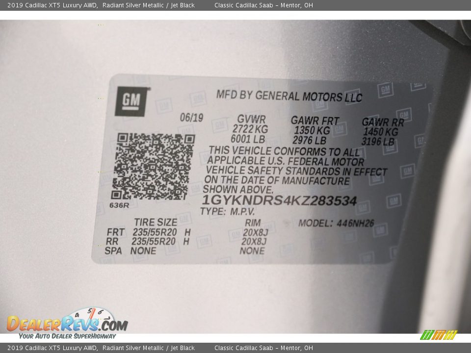 2019 Cadillac XT5 Luxury AWD Radiant Silver Metallic / Jet Black Photo #23