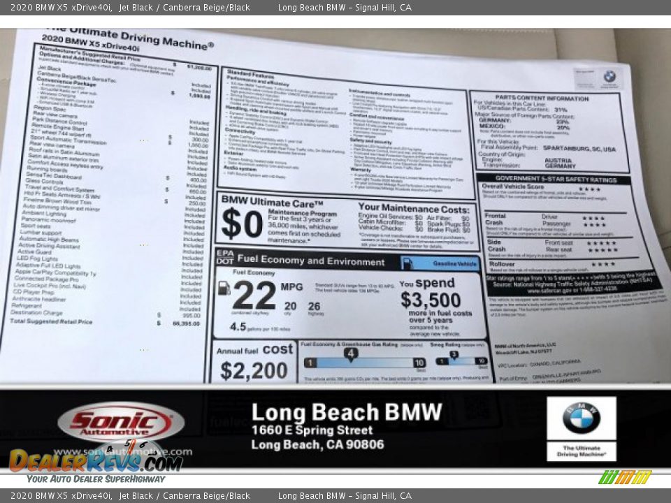 2020 BMW X5 xDrive40i Jet Black / Canberra Beige/Black Photo #10