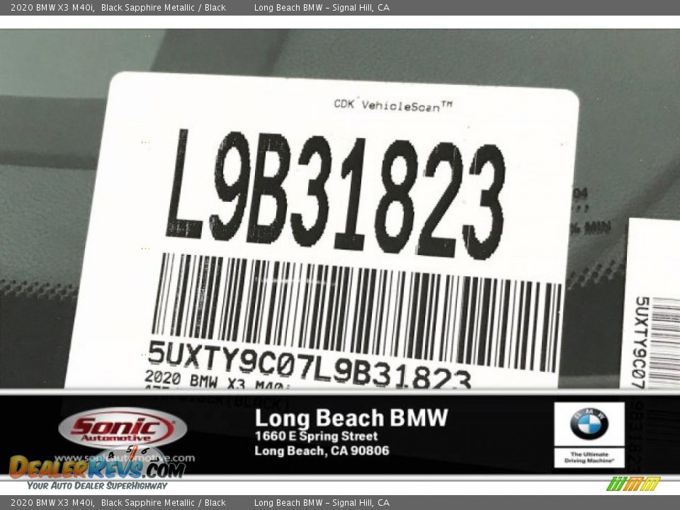 2020 BMW X3 M40i Black Sapphire Metallic / Black Photo #11