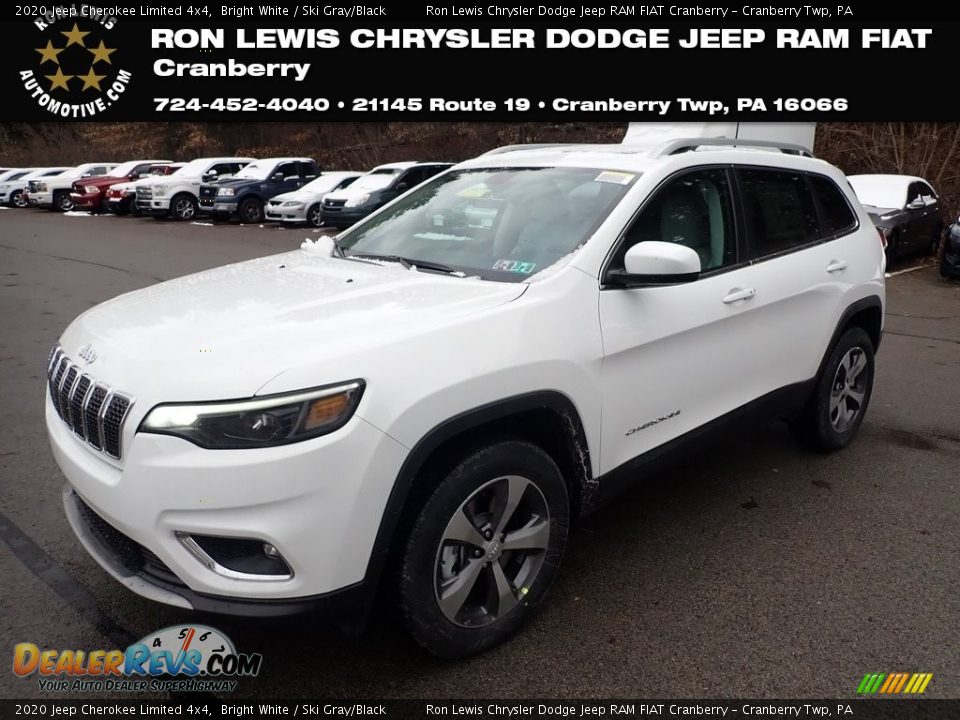 2020 Jeep Cherokee Limited 4x4 Bright White / Ski Gray/Black Photo #1