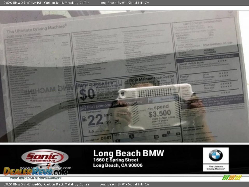 2020 BMW X5 xDrive40i Carbon Black Metallic / Coffee Photo #10