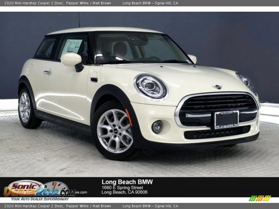 2020 Mini Hardtop Cooper 2 Door Pepper White / Malt Brown Photo #1