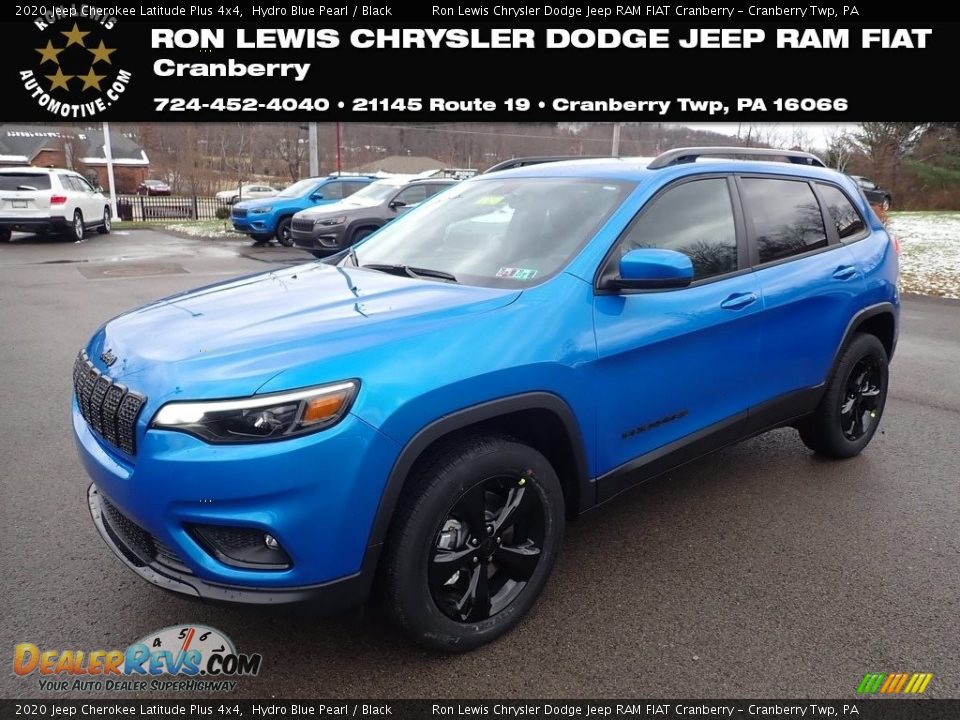 2020 Jeep Cherokee Latitude Plus 4x4 Hydro Blue Pearl / Black Photo #1