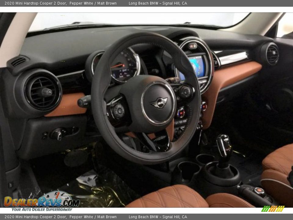 2020 Mini Hardtop Cooper 2 Door Pepper White / Malt Brown Photo #4