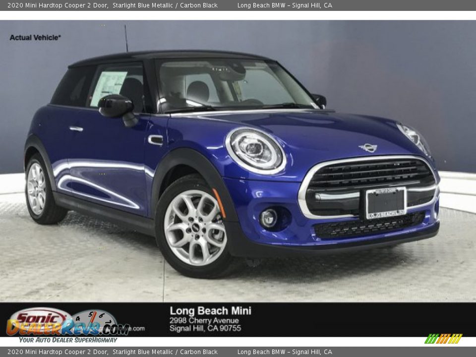 2020 Mini Hardtop Cooper 2 Door Starlight Blue Metallic / Carbon Black Photo #1