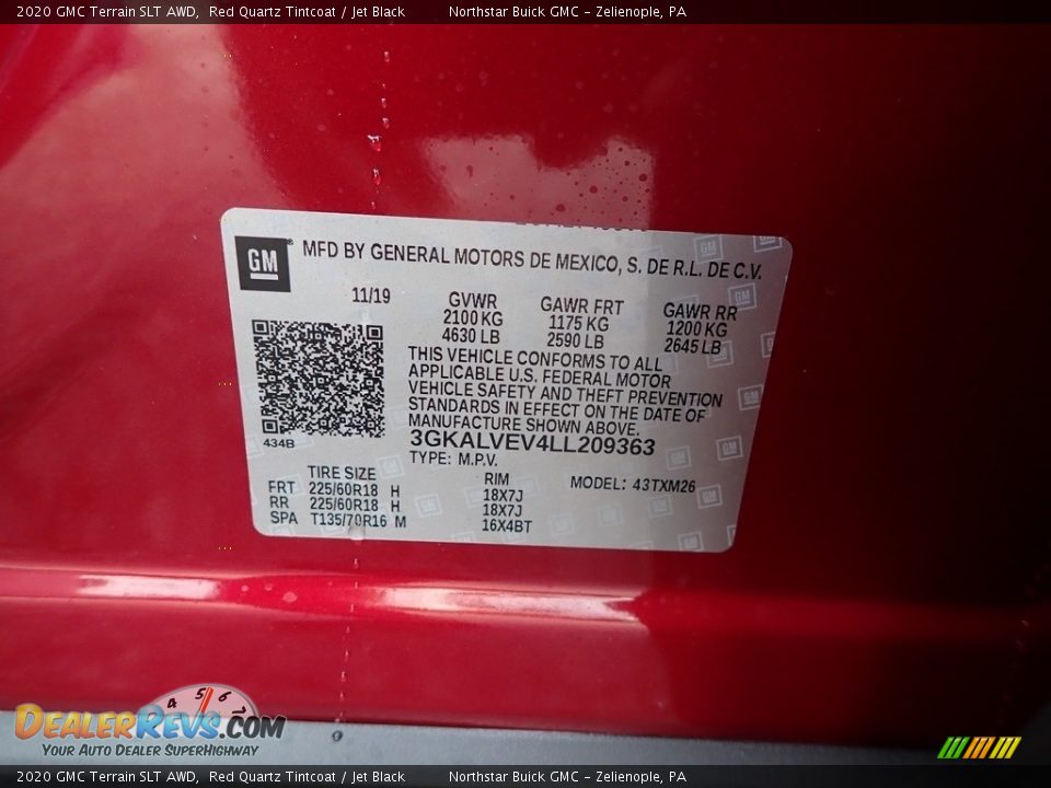2020 GMC Terrain SLT AWD Red Quartz Tintcoat / Jet Black Photo #11