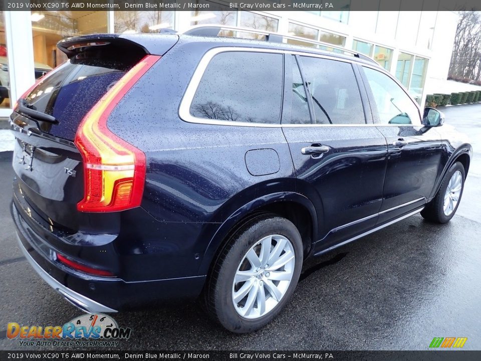 2019 Volvo XC90 T6 AWD Momentum Denim Blue Metallic / Maroon Photo #3