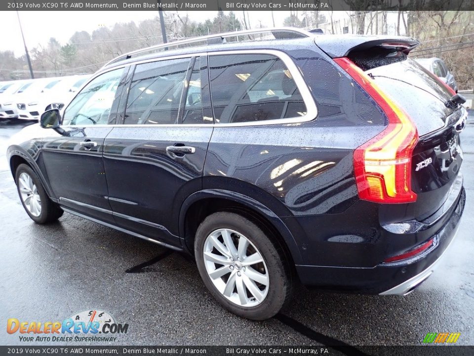 2019 Volvo XC90 T6 AWD Momentum Denim Blue Metallic / Maroon Photo #6