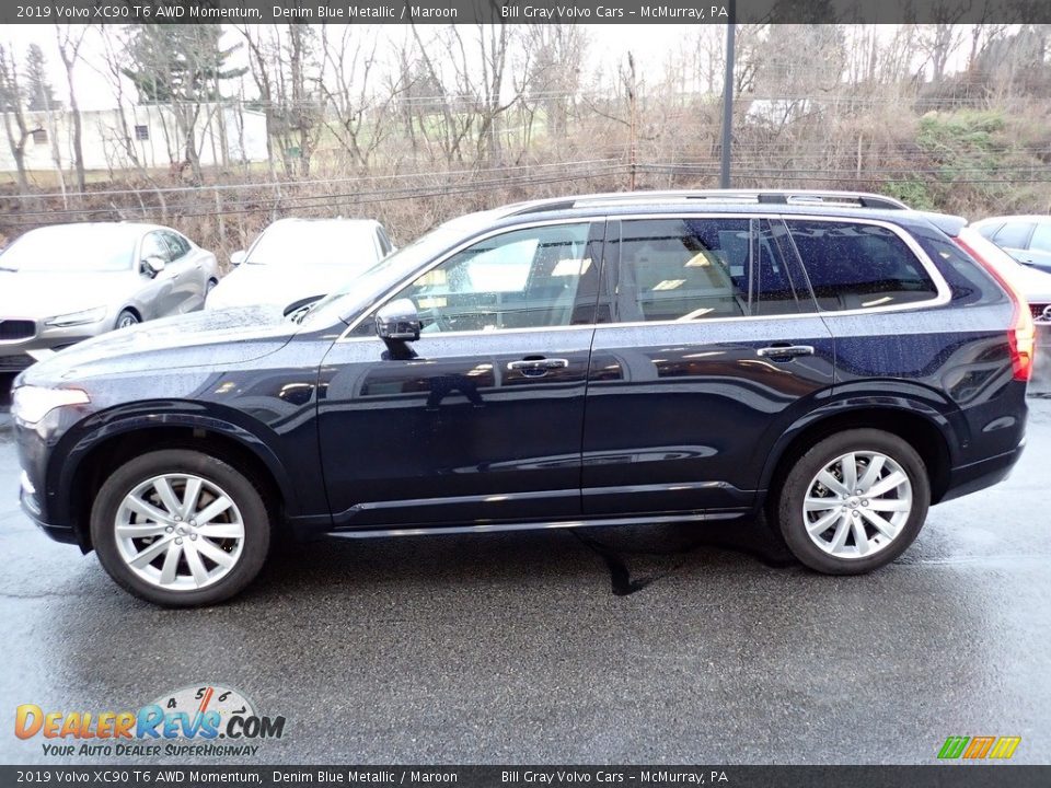 2019 Volvo XC90 T6 AWD Momentum Denim Blue Metallic / Maroon Photo #7