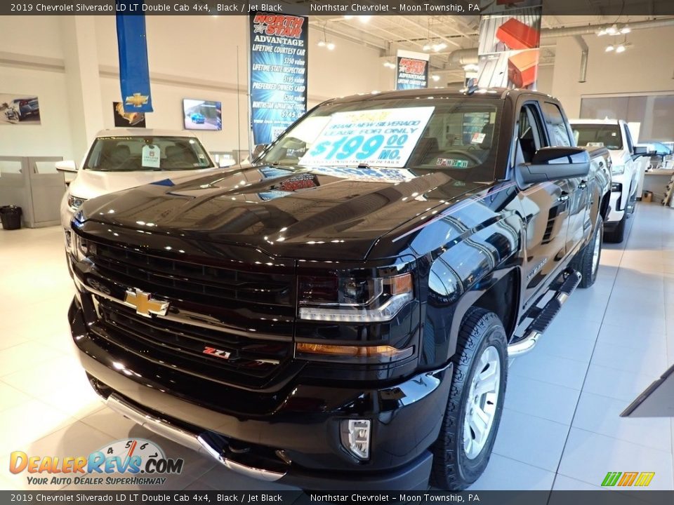 2019 Chevrolet Silverado LD LT Double Cab 4x4 Black / Jet Black Photo #1