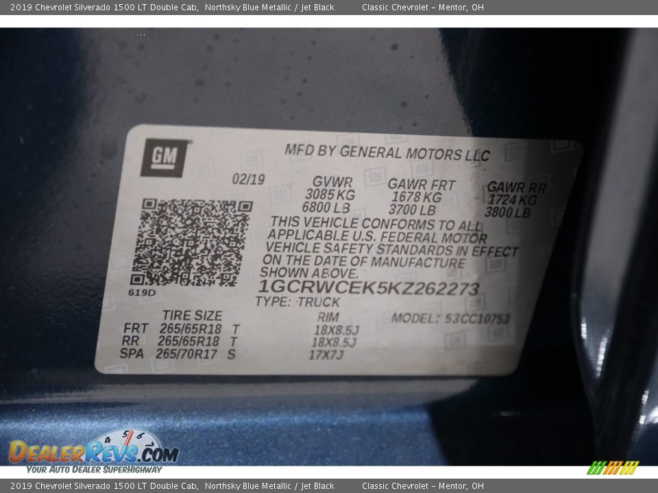 2019 Chevrolet Silverado 1500 LT Double Cab Northsky Blue Metallic / Jet Black Photo #21