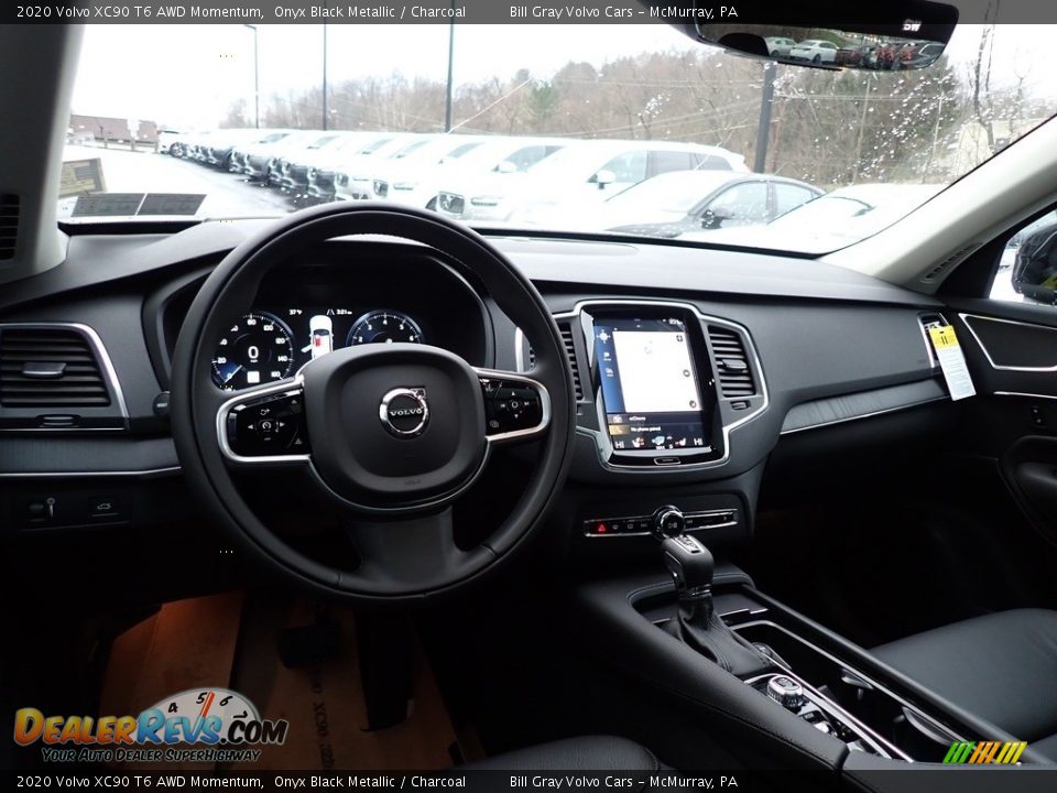 2020 Volvo XC90 T6 AWD Momentum Onyx Black Metallic / Charcoal Photo #9