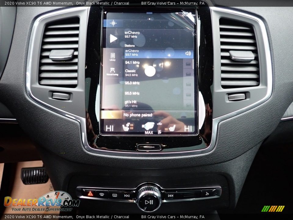 2020 Volvo XC90 T6 AWD Momentum Onyx Black Metallic / Charcoal Photo #15