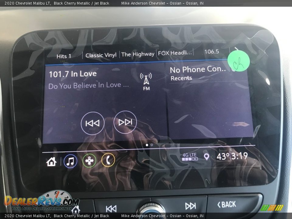 2020 Chevrolet Malibu LT Black Cherry Metallic / Jet Black Photo #17