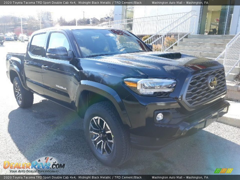 2020 Toyota Tacoma TRD Sport Double Cab 4x4 Midnight Black Metallic / TRD Cement/Black Photo #1