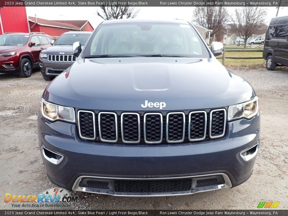2020 Jeep Grand Cherokee Limited 4x4 Slate Blue Pearl / Light Frost Beige/Black Photo #8