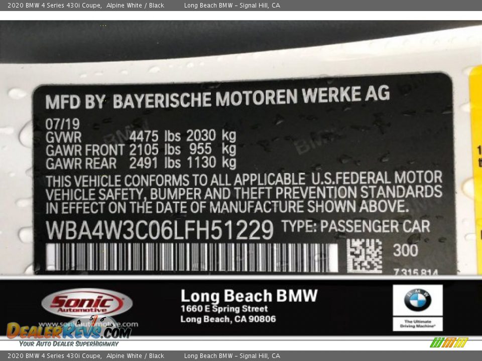 2020 BMW 4 Series 430i Coupe Alpine White / Black Photo #11