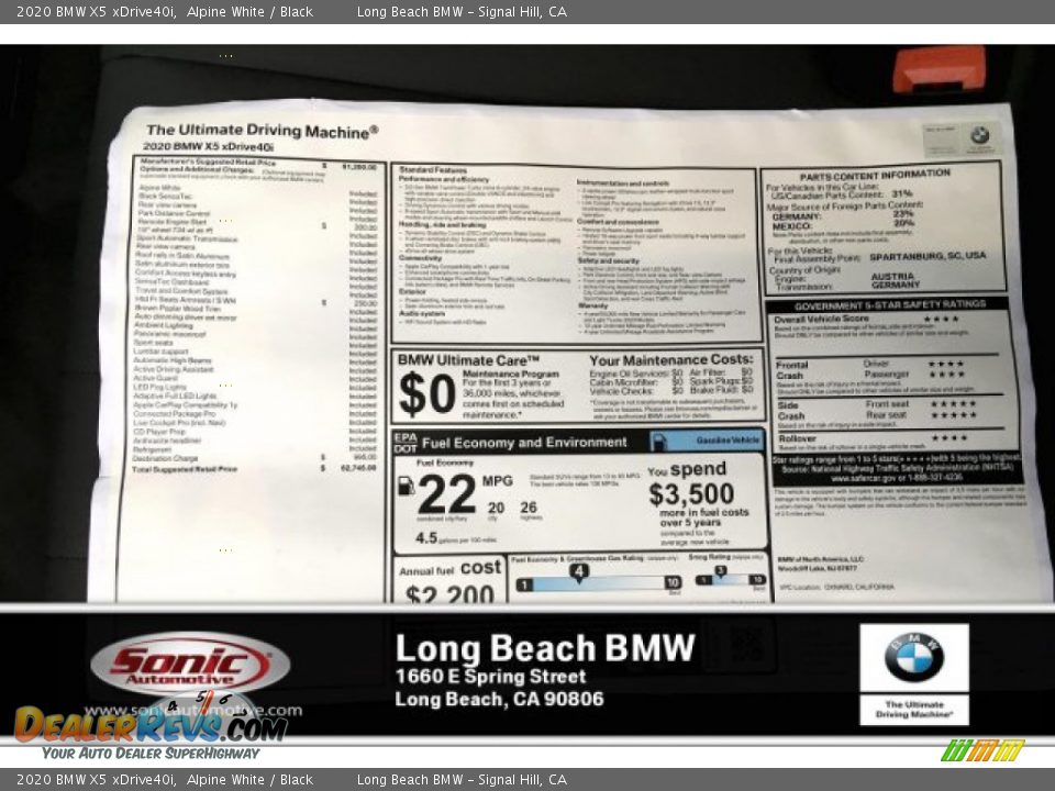 2020 BMW X5 xDrive40i Alpine White / Black Photo #10