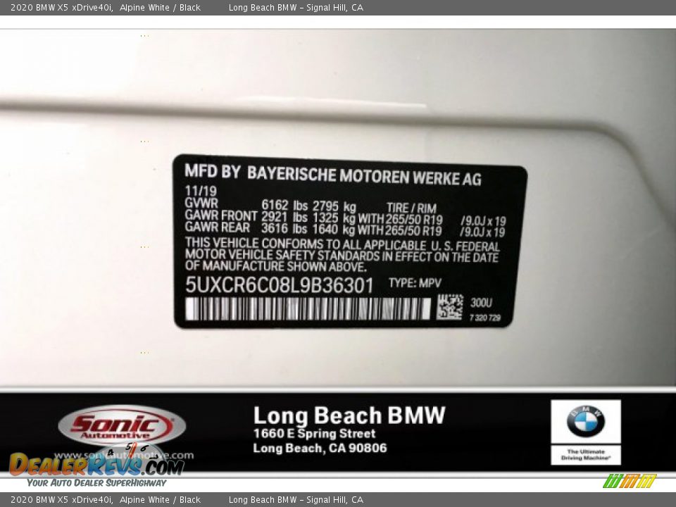 2020 BMW X5 xDrive40i Alpine White / Black Photo #11