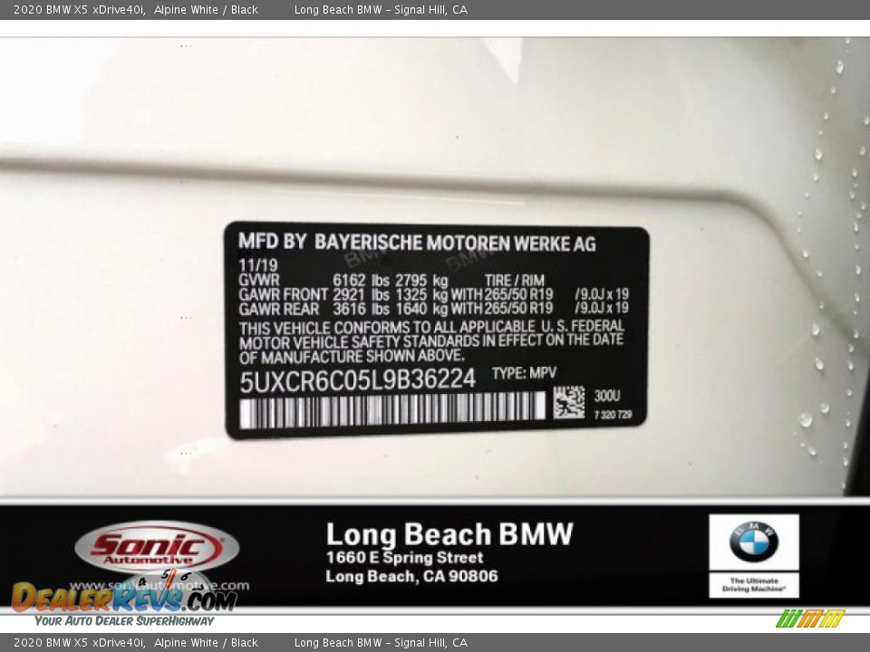2020 BMW X5 xDrive40i Alpine White / Black Photo #11