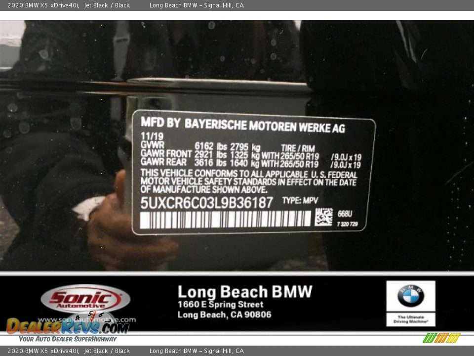 2020 BMW X5 xDrive40i Jet Black / Black Photo #11